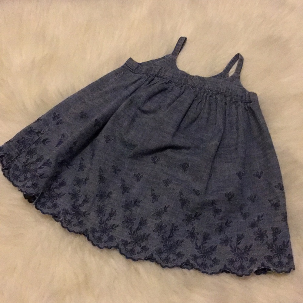 Baby GAP denim dress with flower detail 12-18 M
